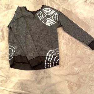 tie dye and grey sweater